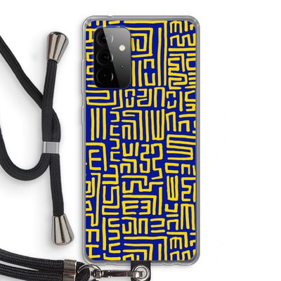 Majorelle Blue Print: Samsung Galaxy A72 5G Transparant Hoesje met koord