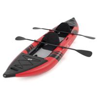 381 cm Opblaasbare Kajak voor 2 Personen Draagvermogen 230 kg 2 Beklede Zitplaatsen Aluminium Peddels Handpomp Rood
