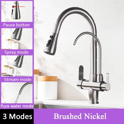 Touch Mengkraan | Chroom Gepolijst | Koud & Warm Water | Uittrekbare Sproeikop