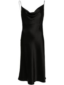 Stella McCartney robe mi-longue en satin à col bénitier - Noir