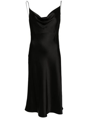 Stella McCartney robe mi-longue en satin à col bénitier - Noir
