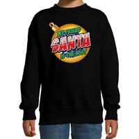 Foute kersttrui / sweater My friend Santa is the best zwart kids