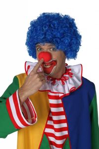 Clownspruik blauw