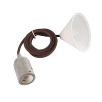 Fitting E27 beton grijs snoer bruin