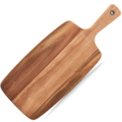 Rechthoekige acacia houten keuken snijplank met handvat 52 cm