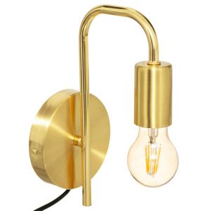 Atmosphera wandlamp 12 x 25 cm - goud kleur - E27 fitting - muur montage - metaal