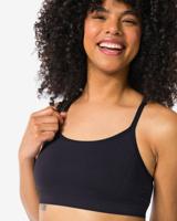 HEMA Sporttop light support zonder beugel naadloos zwart (zwart)