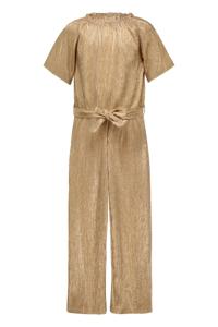 Like Flo Zomer jumpsuit meisjes Goud - plisse metallic