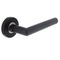 Intersteel Gatdeel deurkruk Jura Hoek 90° op rozet - RVS/mat zwart - thumbnail