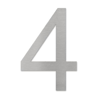 LIROdesign huisnummer 4 RVS - 15 cm - per stuk LIROdesign huisnummer 4 RVS - 15 cm - per stuk