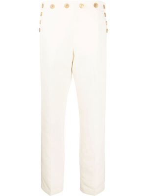 KHAITE pantalon en soie à taille haute - Tons neutres