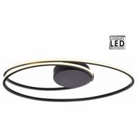 Freelight Plafondlamp Ophelia Oval Led Mat Zwart 48cm - thumbnail