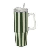 Drinkbeker streep - groen - 900 ml