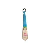 Carnaval verkleed Stropdas met pensioen - blauw - 45 cm Carnaval verkleed Stropdas met pensioen - blauw - 45 cm