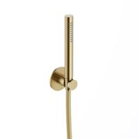Hotbath Handdouche Ace Met Wandsteun En Doucheslang 150 cm Geborsteld Messing PVD
