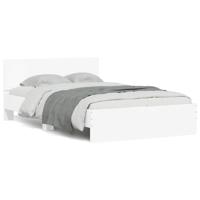 Bedframe met hoofdeinde en LED wit 140x190 cm