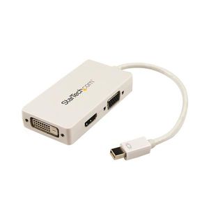 StarTech.com A/V-reisadapter: 3-in-1 Mini DisplayPort naar VGA DVI- of HDMI-converter wit