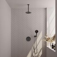 Brauer Gunmetal Edition Thermostatische Regendoucheset Inbouw - Hoofddouche 20 cm - 3 Weg - Handdouche Rond 3 Standen - Doucheslang - Wandaansluitbocht - Gunmetal