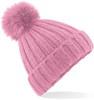 Beechfield CB413 Verbier Faux Fur Pop Pom Chunky Beanie - Dusky Pink - One Size