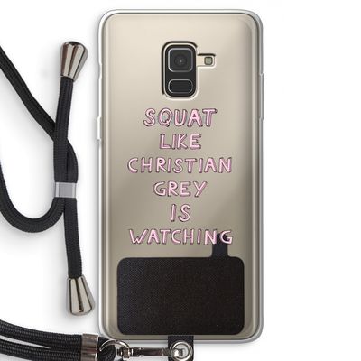 Christian Grey: Samsung Galaxy A8 (2018) Transparant Hoesje met koord