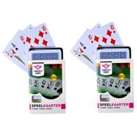 Speelkaarten - 2x - geplastificeerd papier - kunststof box - poker/bridge - Kaartspellen - Pesten/po