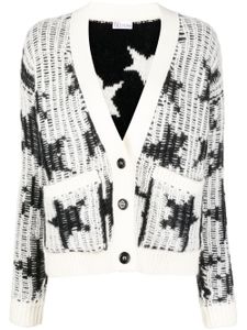 RED Valentino cardigan à étoiles intarsia - Blanc