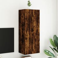 Tv-wandmeubel 40,5x30x102 cm bewerkt hout gerookt eikenkleurig - thumbnail