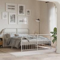 Bedframe met hoofd- en voeteneinde metaal wit 150x200 cm