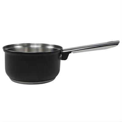 Svenska Living Steelpan - D16 cm - zwart - RVS - 1L - sauspan/juspan - alle warmtebronnen
