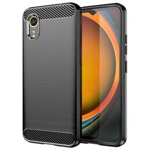 Samsung Galaxy Xcover7 Geborsteld TPU Hoesje - Koolstofvezel - Zwart