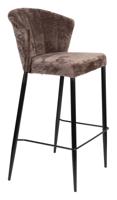 Dutchbone Barstoel 'Georgia' Chenille, kleur Paars (zithoogte 75cm)