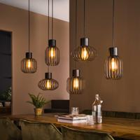 LifestyleFurn Hanglamp Alexandro 6-lamps, Metaal - Charcoal - thumbnail
