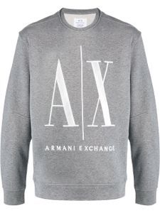 Armani Exchange sweat à logo brodé - Gris