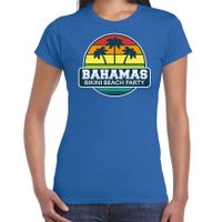 Bahamas zomer t-shirt / shirt Bahamas bikini beach party blauw voor dames - thumbnail