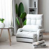 Slaapbank Lazy Verstelbare Opvouwbaar Stoel Bank Fauteuil voor Huis en Kantoor Wit