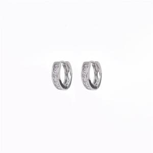 Go Dutch Label Creolen met Strass 1.5 cm Zilver