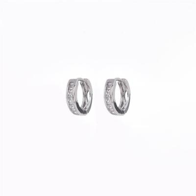 Go Dutch Label Creolen met Strass 1.5 cm Zilver