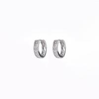 Go Dutch Label Creolen met Strass 1.5 cm Zilver