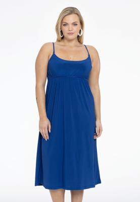 Yoek Dress spaghetti elastic waist | Indigo | Maat 54/56 Yoek Dress spaghetti elastic waist | Indigo | Maat 54/56