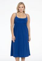 Yoek Dress spaghetti elastic waist | Indigo | Maat 54/56