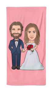 Cartoon Handdoek Bridal Couple - Pillow Buddies