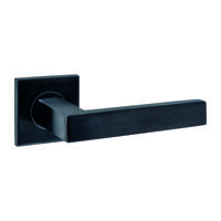 Deurkruk Q 05 op rozet verdekt 53x53x6mm PVD zwart