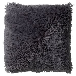 Dutch Decor - FLUFFY - Kussenhoes 60x60 cm - superzacht - XL kussensloop - Charcoal Gray - antraciet