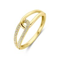 14k Geelgouden Ring met Diamant 0.14ct H SI - 5.5 mm Breed