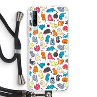 Kleurrijke katten: Huawei P Smart Pro Transparant Hoesje met koord