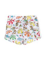 Moschino Kids short de bain élastiqué à logo imprimé - Blanc - thumbnail