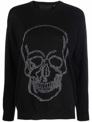 Philipp Plein pull à imprimé tête de mort - Noir