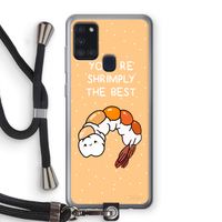 You're Shrimply The Best: Samsung Galaxy A21s Transparant Hoesje met koord
