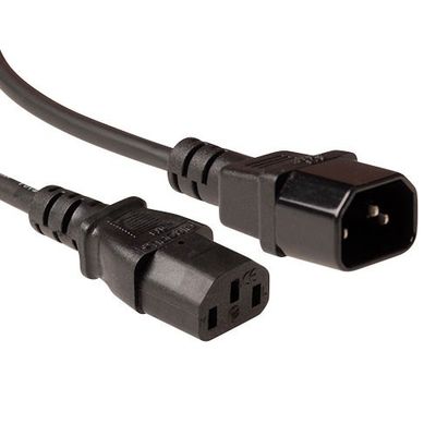ACT AK5216 Voedingskabel C13 - C14 Zwart - 3 meter