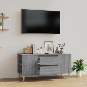 Tv-meubel 102x44,5x50 cm bewerkt hout grijs sonoma eikenkleurig